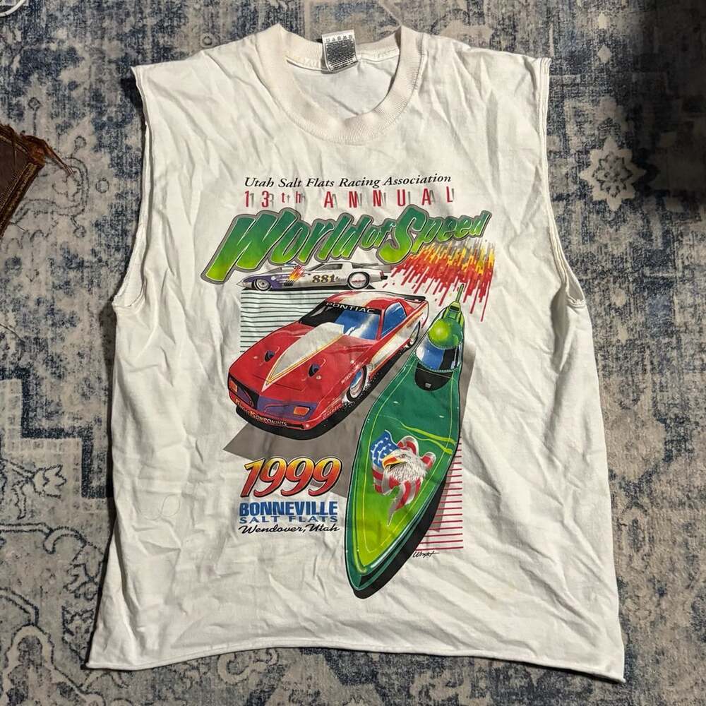 Vintage 1999 Utah Salt Flats Racing Association World of Speed Tank Top M